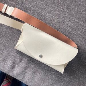 COS cream leather belt bag